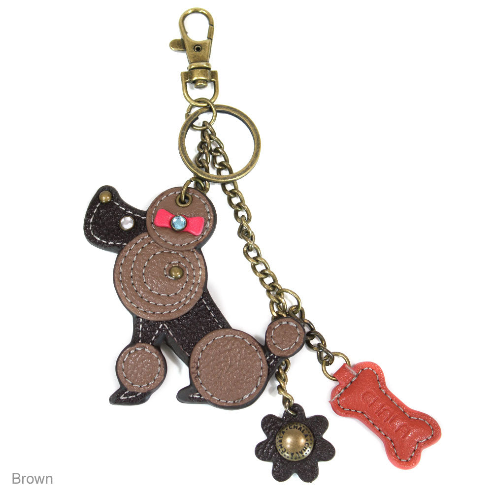 Chala Decorative Mini keychain, Purse Charm, Key fob - Brown Poodle