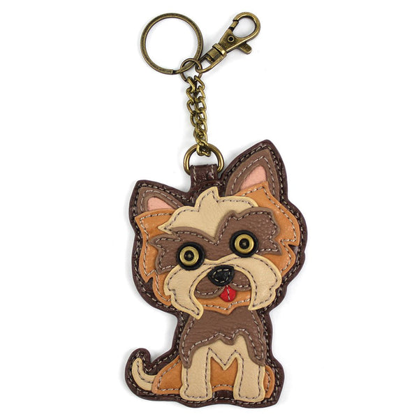 CHALA Yorkshire Terrier 's Gift Collection | Yorkie Theme Handbag/Keyfob/Wallet (Yorkie Hobo Brown)