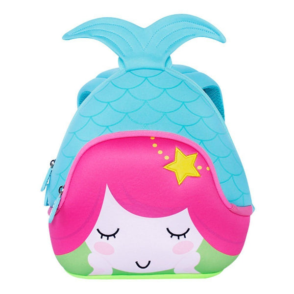 Mermaid Plush Cuddly Kids Animal Blanket and Toddlers Backpack (Pink Mermaid)