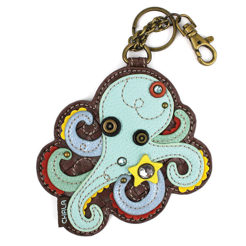 Chala Decorative Purse Charm, Key fob, coin purse - (Octopus)