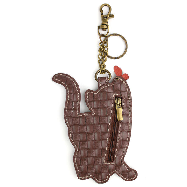 Chala Decorative Purse Charm, Key fob, coin purse - (White Slim Cat) - Animal-Bags.com