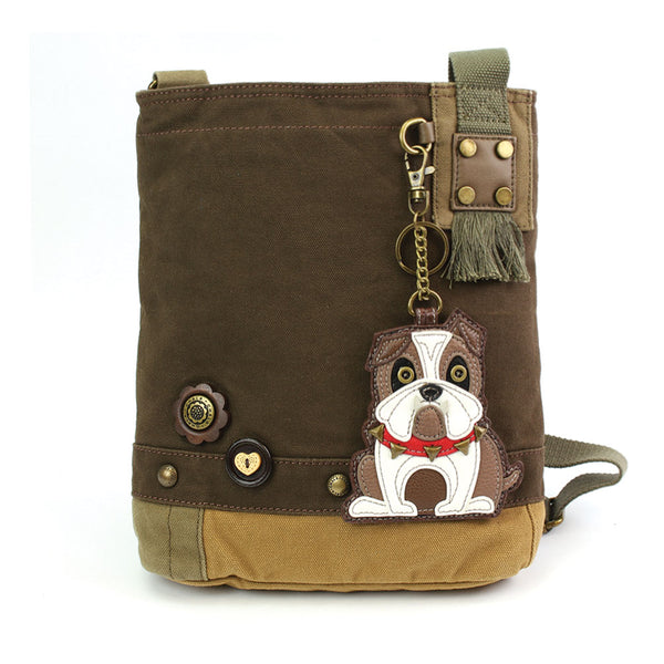 Chala Patch Crossbody Bag+Coin Purse (Bull Dog) - Animal-Bags.com