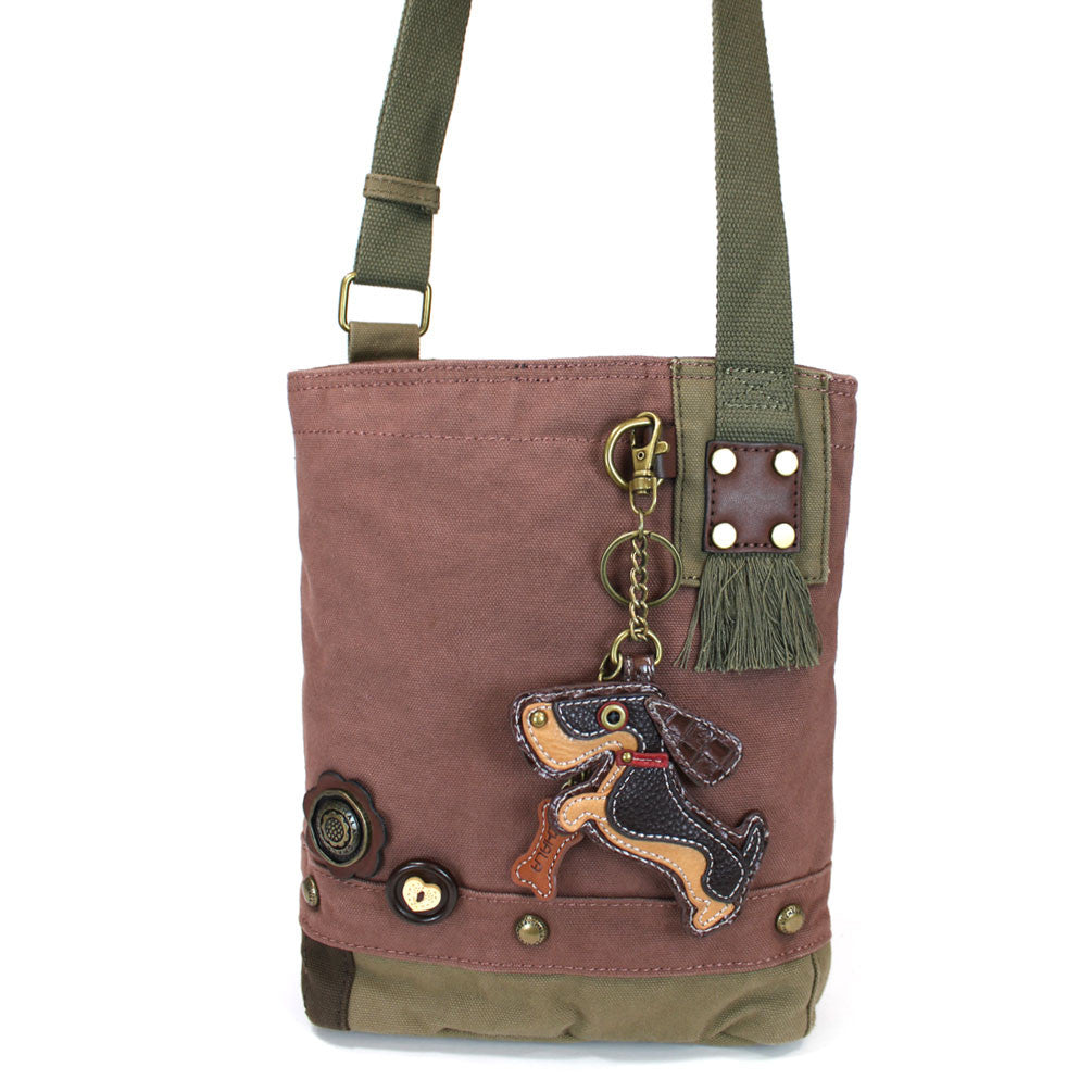 Chala Patch Crossbody Bag with Faux Leather Coin Purse (Weiner hound dog) - Animal-Bags.com